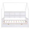 Wooden Platform House Bed with Trundle and Shelf-ModernLuxe - 4 of 4