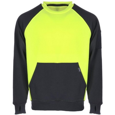 Refrigiwear Men s Two tone Hi Vis Crewneck Sweatshirt black lime X large Target