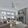52 Inch Low Profile Ceiling Fan DC 3 Solid Wood Fan Blade Noiseless Reversible Motor Remote Control Without Light - 2 of 4