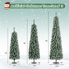 CIPACHO 3 Piece Slim Pencil Christmas Tree Set 4ft 5ft 6ft 216 302 505 Branch Tips Simulated Snow Cotton Wintry Charm - 3 of 4