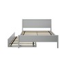 Max & Lily Full Size Bed Frame with Trundle, Classic Solid Wood Platform Bed for Kids - 3 of 4