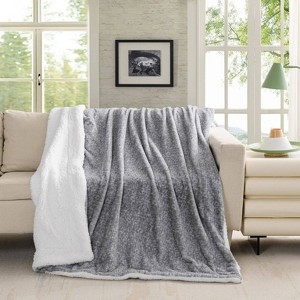 50"x60" Printed Fur to Faux Shearling Textured Throw Blanket - Sutton Home Fashions - 1 of 4
