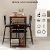 Garvee Dining Table Set for 2,Counter Height Table with 2 Upholstered Chairs and Storage Shelves, Bistro Table and Chairs Set of 2, Kitchen Table Set - 3 of 4