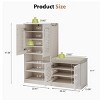 47" Shoe Cabinet Bench with Cushion, Adjustable Shelves and Louvered Doors, Modern Entryway Storage for Mudroom Hallway-3irtyhousy - 4 of 4