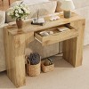 47-Inch Long Console Table with Drawer, Wooden Rectangular Sofa Table Behind The Couch, Industrial Farmhouse Entryway Foyer Hallway Tables - 3 of 4