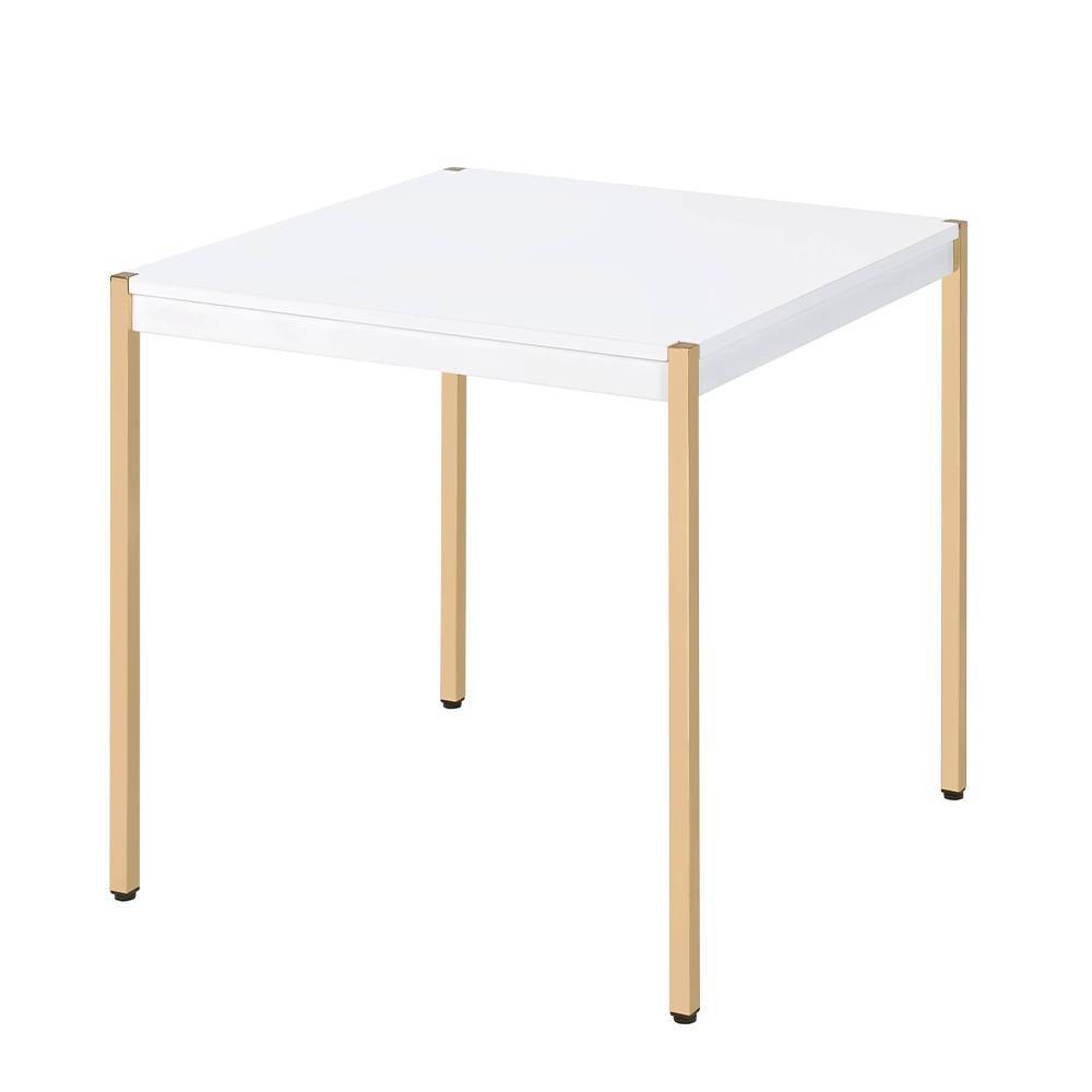 Acme Furniture Otrac Accent Table White/Gold Finish