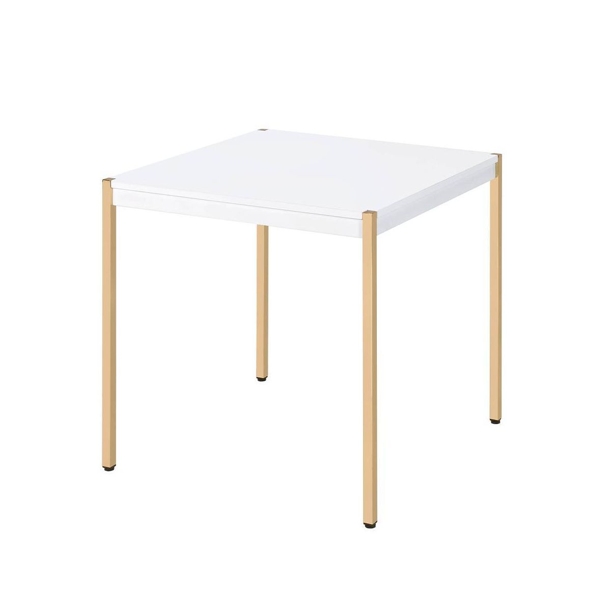 Acme Furniture Otrac Accent Table White/Gold Finish