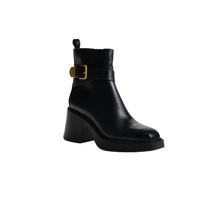 Women's Wo's Leather With Gold Buckle Ankle Boots - CHINESE LAUNDRY