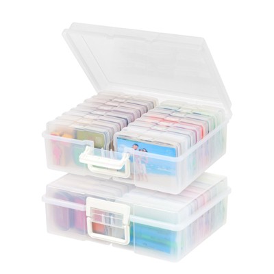 16 Transparent 4x6 Photo Storage Boxes and Organizer with Handle for  Pictures, Art Supplies (Rainbow Colors)