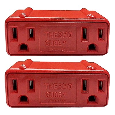 Farm Innovators TC-21 Thermo Cube Warm Weather Automatic Thermostatically Controlled Double Outlet with 78 Degree Fahrenheit Auto On/Off (2 Pack)