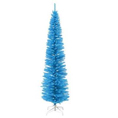 National Tree Company 7.5ft Light Blue Color Slim Tree Decoration