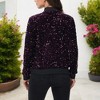 Anna-Kaci Women's Sequin Bomber Jacket Zip Front Ribbed Cuffs and Hem Pockets - 3 of 4