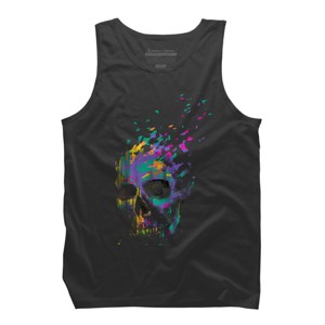 Men's Design By Humans Defragged Colorful Skull By DBHOriginals Tank Top - 1 of 2
