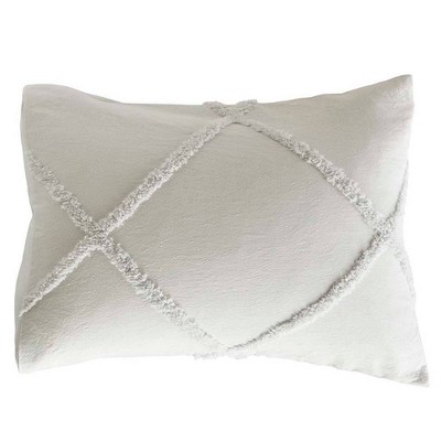 Chenille Lattice Gray Cotton King Duvet Cover