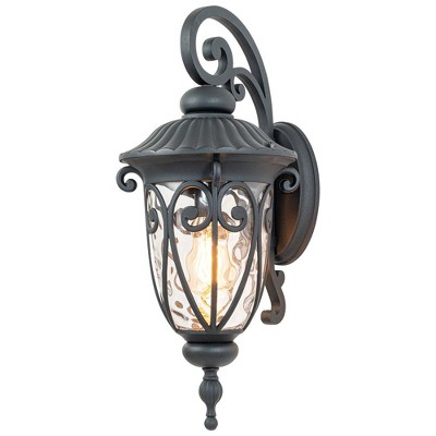 C Cattleya 1-Light Matte Black Aluminum Wall Lantern with Clear Glass