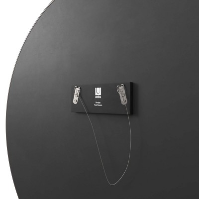 Elegant 34" Round Wall Mirror with Metallic Titanium Frame