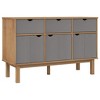 vidaXL Sideboard OTTA Brown and Gray 44.9"x16.9"x28.9" Solid Wood Pine - 2 of 4