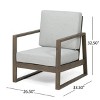 GDFStudio Silla Outdoor Acacia Wood Club Chairs with Cushions and Sled Leg (Set of 2) - 3 of 4