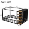 NicBex Kids Montessori Bed with Wardrobe,Full/Twin Size Floor Bed with Storage Shelves,Toddler bed for Bedroom,Black - 3 of 4