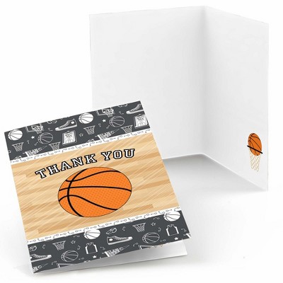 Big Dot of Happiness Nothin' but Net - Basketball - Baby Shower or Birthday Party Thank You Cards (8 Count)