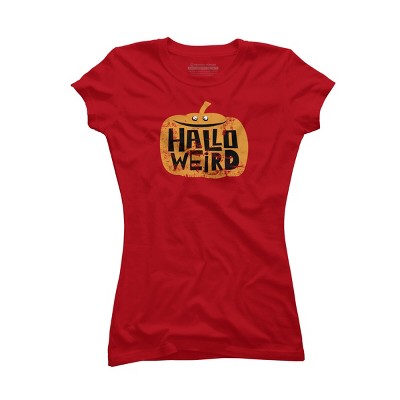 Junior's Design By Humans Halloween Halloweird By Spindriftdesigns T-Shirt