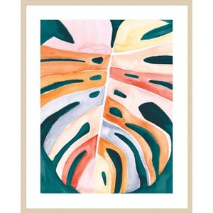 Amanti Art Multicolor Monstera II by Jennifer Paxton Parker Wood Framed Wall Art Print - 1 of 4