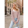 Clearlove Women's Sexy and Relaxed Off-Shoulder Knitted Sweaters with Long Sleeves and V-Neck - 3 of 4