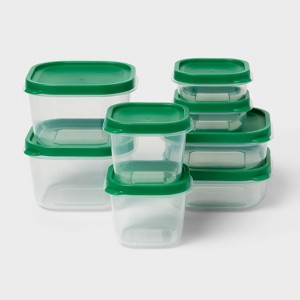 16pc (set of 8) Plastic Food Storage Container Set - Room Essentials™ - 1 of 3