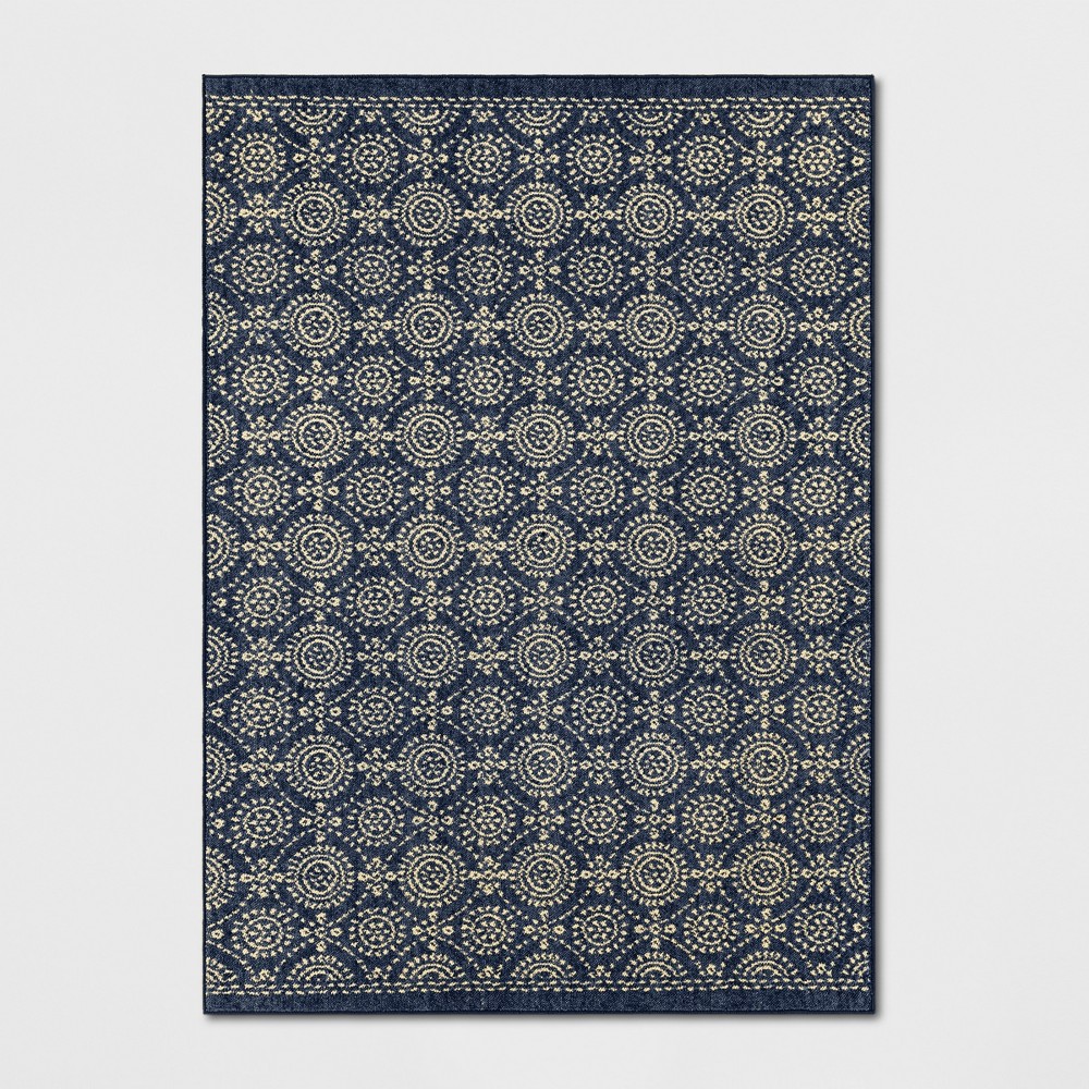 7'X10' Circle Pattern Tufted Area Rug Indigo - Threshold™