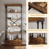 Coolmee 5 Tier Bookshelf with Storage Drawer, 81" Tall Book Shelf Bookcase w/Metal Frame, Open Bookshelf for Living Room Office Bedroom Library - 3 of 4