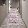 Washable Runner Rugs, Floral Vintage Distress Rugs, Traditional Medallion Non-Slip Foldable Stain-Resistant Soft Low Pile Rugs - 3 of 4