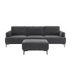 Nebula Vortex 100.39" Wide Velvet Reversible Modular Sofa with Ottoman - 4 of 4