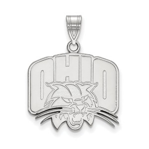 Black Bow Jewelry Sterling Silver Ohio Bobcats NCAA Large Pendant - 1 of 2