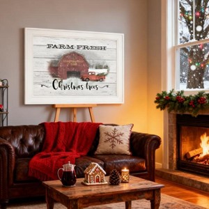 YOOCOZZ Classic Christmas  Decoration Wall Arts, "Farm Fresh Christmas Trees" By Billy Jacobs, Ready to Hang Framed Print, White Frame - 1 of 4