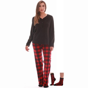 Just Love Womens Ultra-Soft Pajama Pant Set with Matching Socks - 3 Piece Micro Fleece PJ Set - 1 of 3