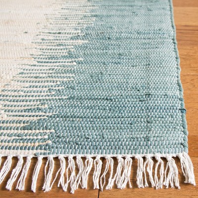 Montauk 4' x 6' Blue Stripe Handmade Cotton Rug