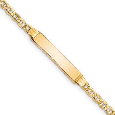 Black Bow Jewelry 14k Yellow Gold I.D. Bracelet with Lobster Clasp - 7 Inch
