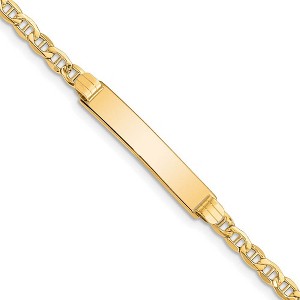 Black Bow Jewelry 14k Yellow Gold I.D. Bracelet with Lobster Clasp - 7 Inch - 1 of 4
