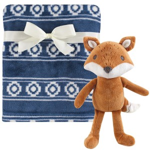 Hudson Baby Infant Boy Plush Blanket with Toy, Modern Fox, One Size - 1 of 2