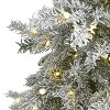 5ft. Slim Flocked Spruce Artificial Christmas Tree with 150 Warm White LED Lights and 433 Branches – Sleek Snowy X-Mas Tree - 3 of 4