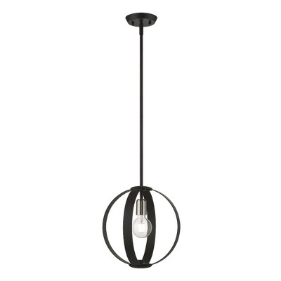 Livex Lighting Modesto 1 - Light Pendant in  Black/Brushed Nickel