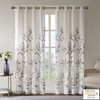 VYNXARIA 50x84" Modern Gray Botanical Burnout Curtain Panel - 65% Rayon, 35% Polyester(Single Panel Only) - 3 of 4
