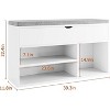 Shoe Storage Bench with Cushion, Entryway Bench with 2 Tiers Open Shoe Rack and Lift-Top Storage Box, Wooden Shoe Bench - 2 of 4