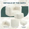 MOONMISS Square bean bag chairs with a footstool and high-density sponge-filled chair for the living room, bedroom and reception room - 3 of 4