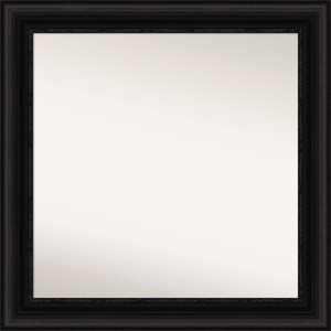 32"x32" Non-Beveled Parlor Bathroom Wall Mirror Black - Amanti Art: Modern Square, Wall Mount, Polystyrene Frame - 1 of 4