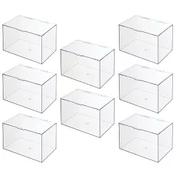 mDesign Plastic Bathroom Stackable Storage Lidded Container Box, 8 Pack - Clear