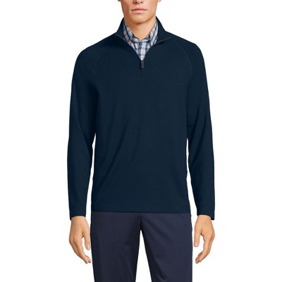 Lands' End Men's Long Sleeve Raglan Hybrid Quarter Zip