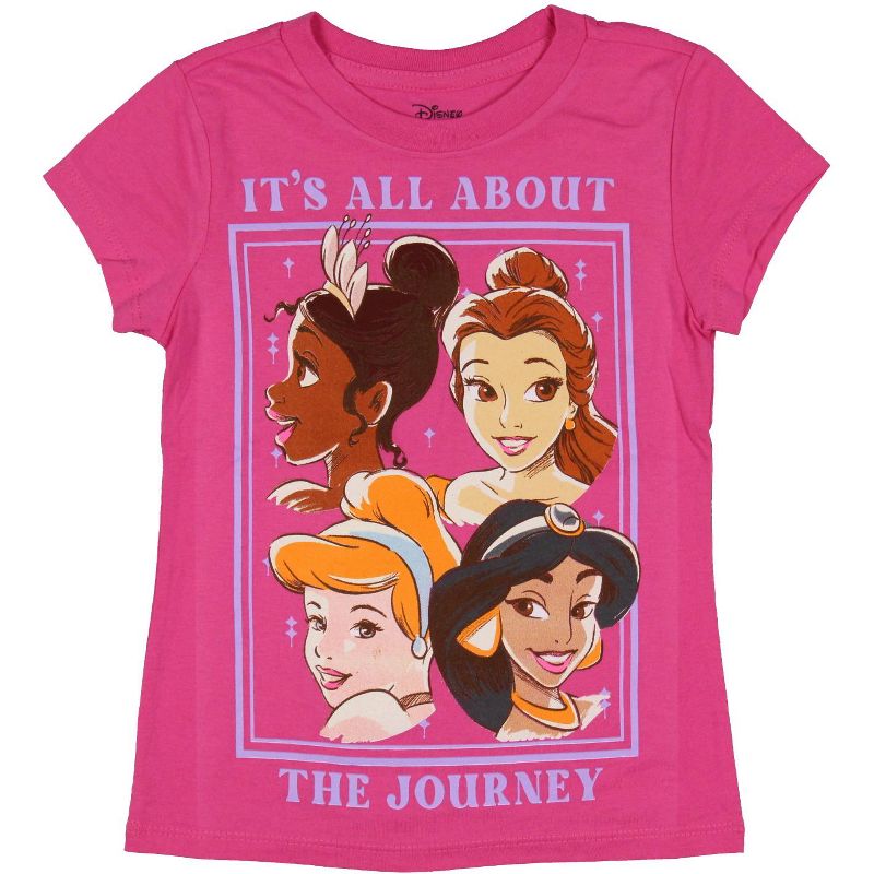Disney Princess Girls' It's All About The Journey 4 Princess T-Shirt, 1 of 4