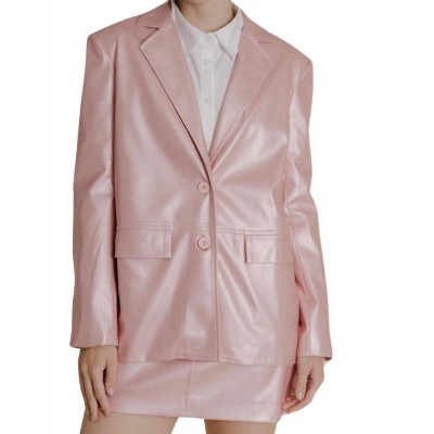 Women's Vegan Leather Blazer - Aureum