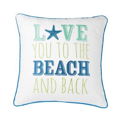 C&F Home 18" x 18" To Beach Needlepoint Embroidered Throw Pillow